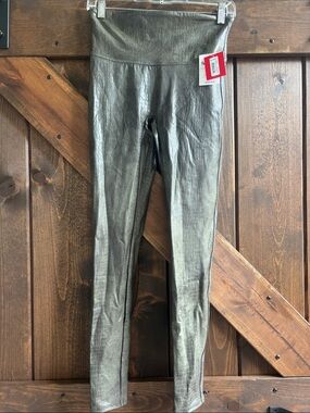 SPANX Metallic Olive High-Waist Leggings
